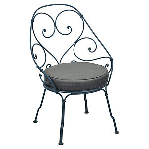 Fauteuil 1900 CABRIOLET Fermob bleu acapulco-Gris graphite