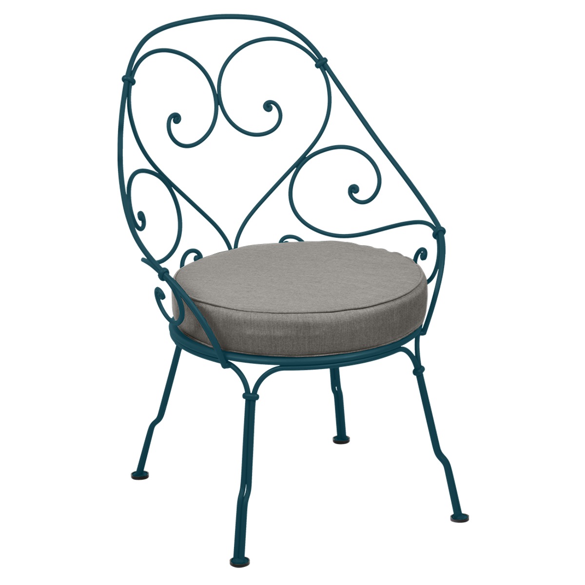 Fauteuil 1900 CABRIOLET Fermob bleu acapulco-Taupe grisé