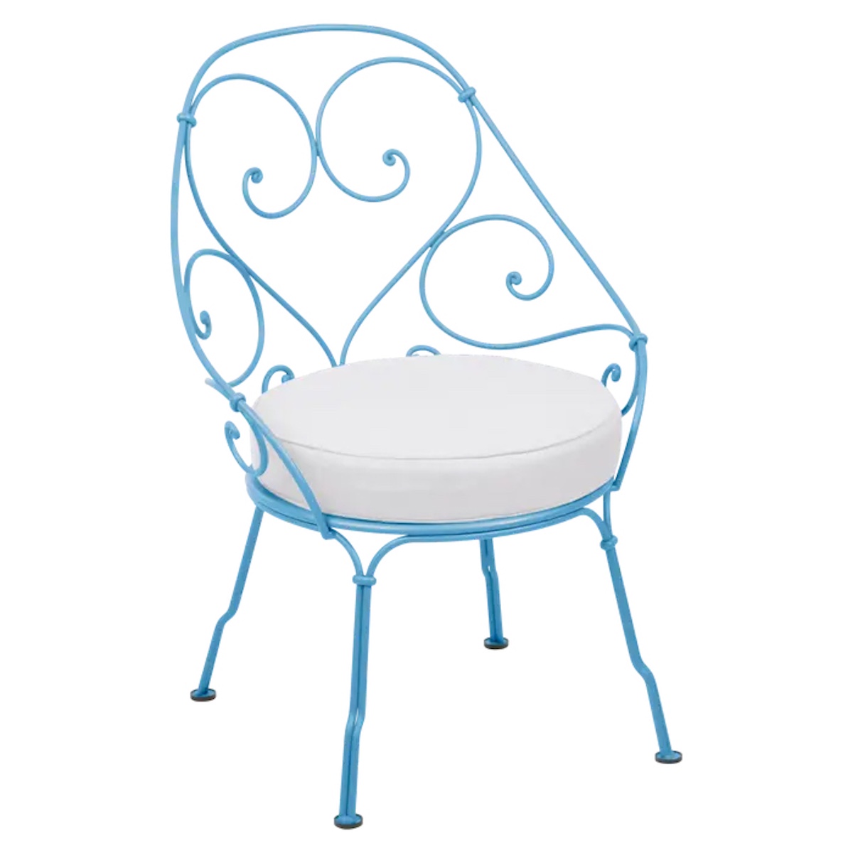 Fauteuil 1900 CABRIOLET Fermob bleu maya-blanc grisé