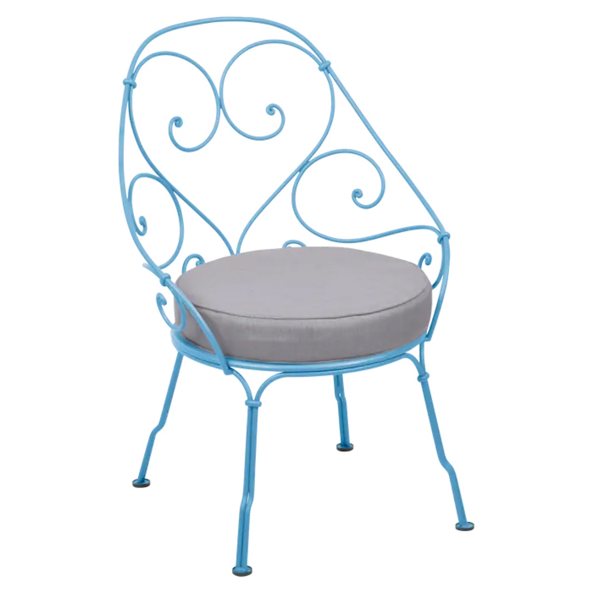 Fauteuil 1900 CABRIOLET Fermob bleu maya-gris flanelle