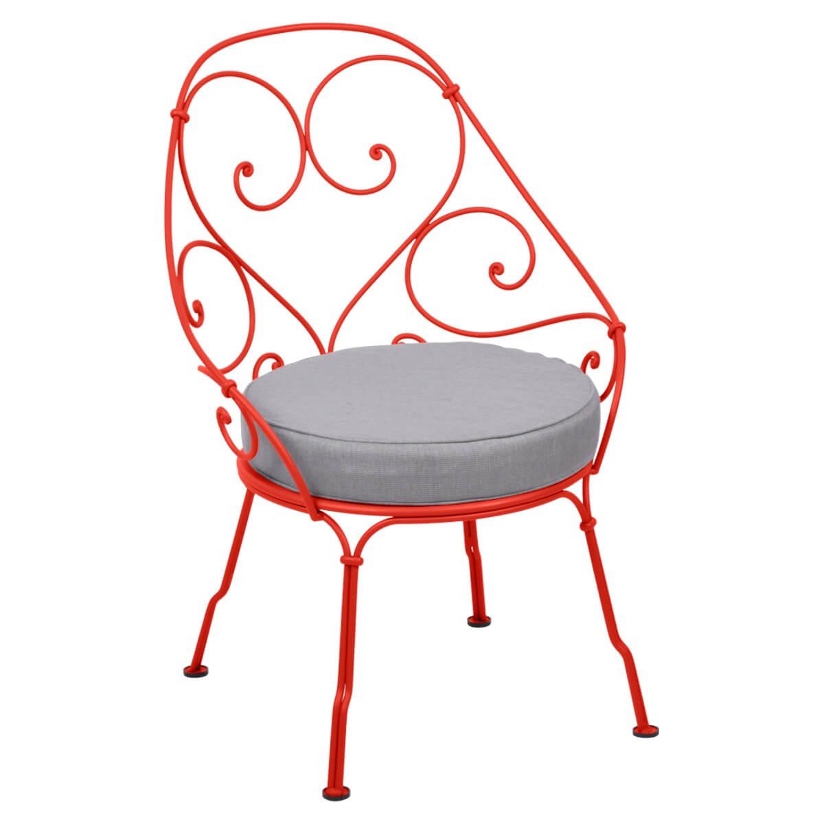 Fauteuil 1900 CABRIOLET Fermob capucine-Gris flanelle