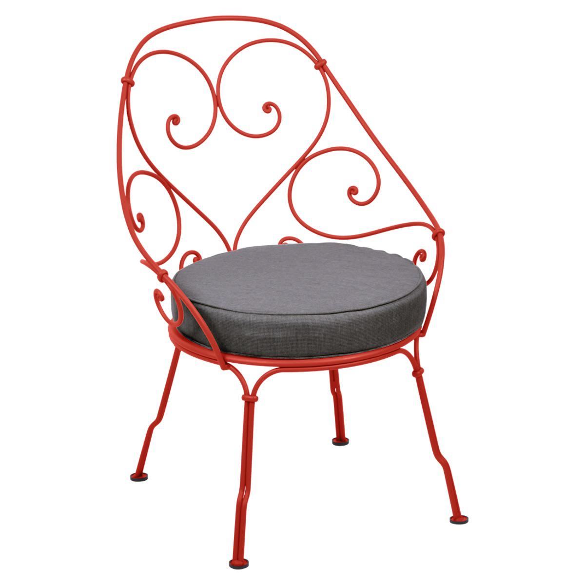 Fauteuil 1900 CABRIOLET Fermob capucine-Gris graphite