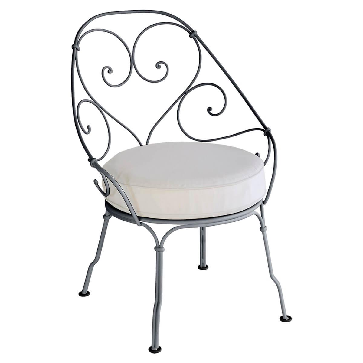 Fauteuil 1900 CABRIOLET Fermob carbone-Blanc grisé