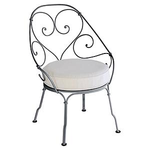 Fauteuil 1900 CABRIOLET Fermob carbone-Blanc grisé