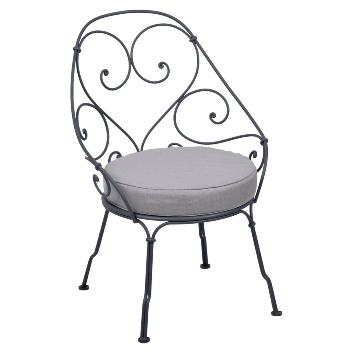 Fauteuil 1900 CABRIOLET Fermob carbone-Gris flanelle