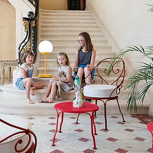 Fauteuil 1900 CABRIOLET Fermob cèdre-Blanc grisé