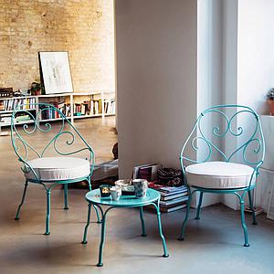 Fauteuil 1900 CABRIOLET Fermob cèdre-Blanc grisé