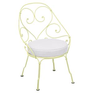 Fauteuil 1900 CABRIOLET Fermob citron givré-Blanc grisé