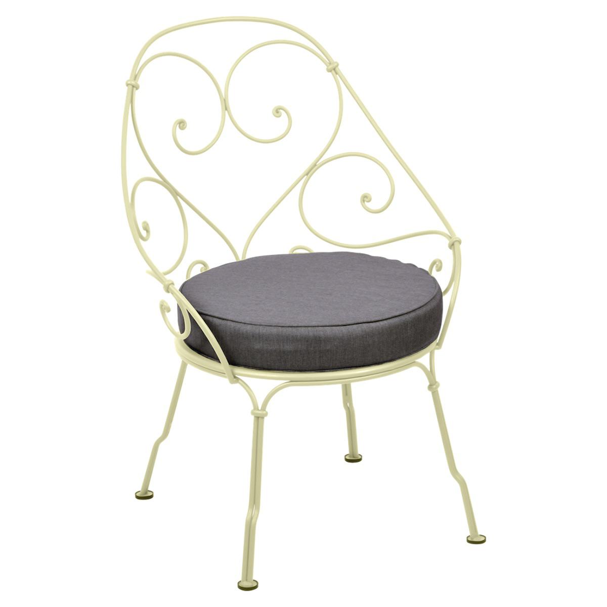 Fauteuil 1900 CABRIOLET Fermob citron givré-Gris graphite