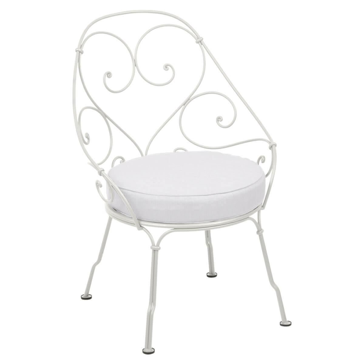 Fauteuil 1900 CABRIOLET Fermob gris argile-Blanc grisé