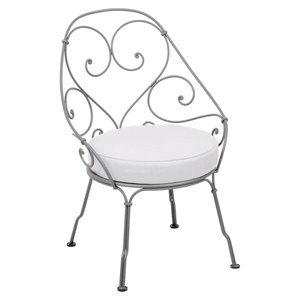 Fauteuil 1900 CABRIOLET Fermob gris lapilli-Blanc grisé