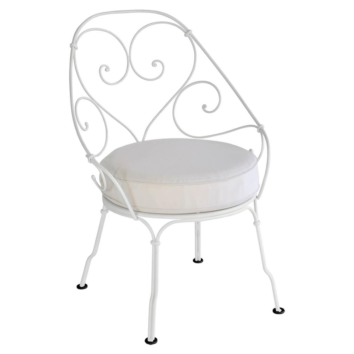 Fauteuil 1900 CABRIOLET Fermob gris métal-Blanc grisé