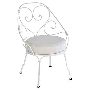 Fauteuil 1900 CABRIOLET Fermob gris métal-Blanc grisé