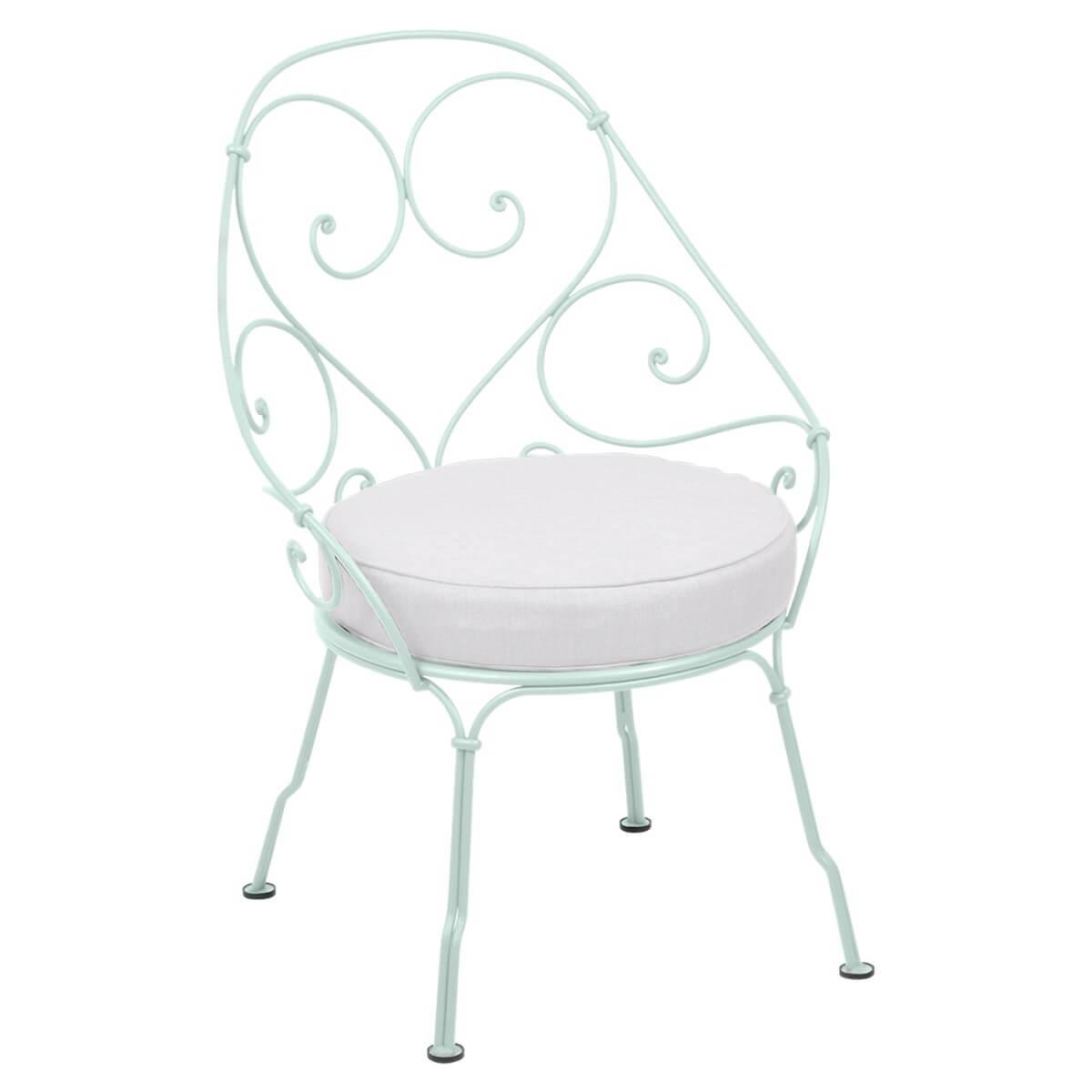 Fauteuil 1900 CABRIOLET Fermob menthe glaciale-Blanc grisé
