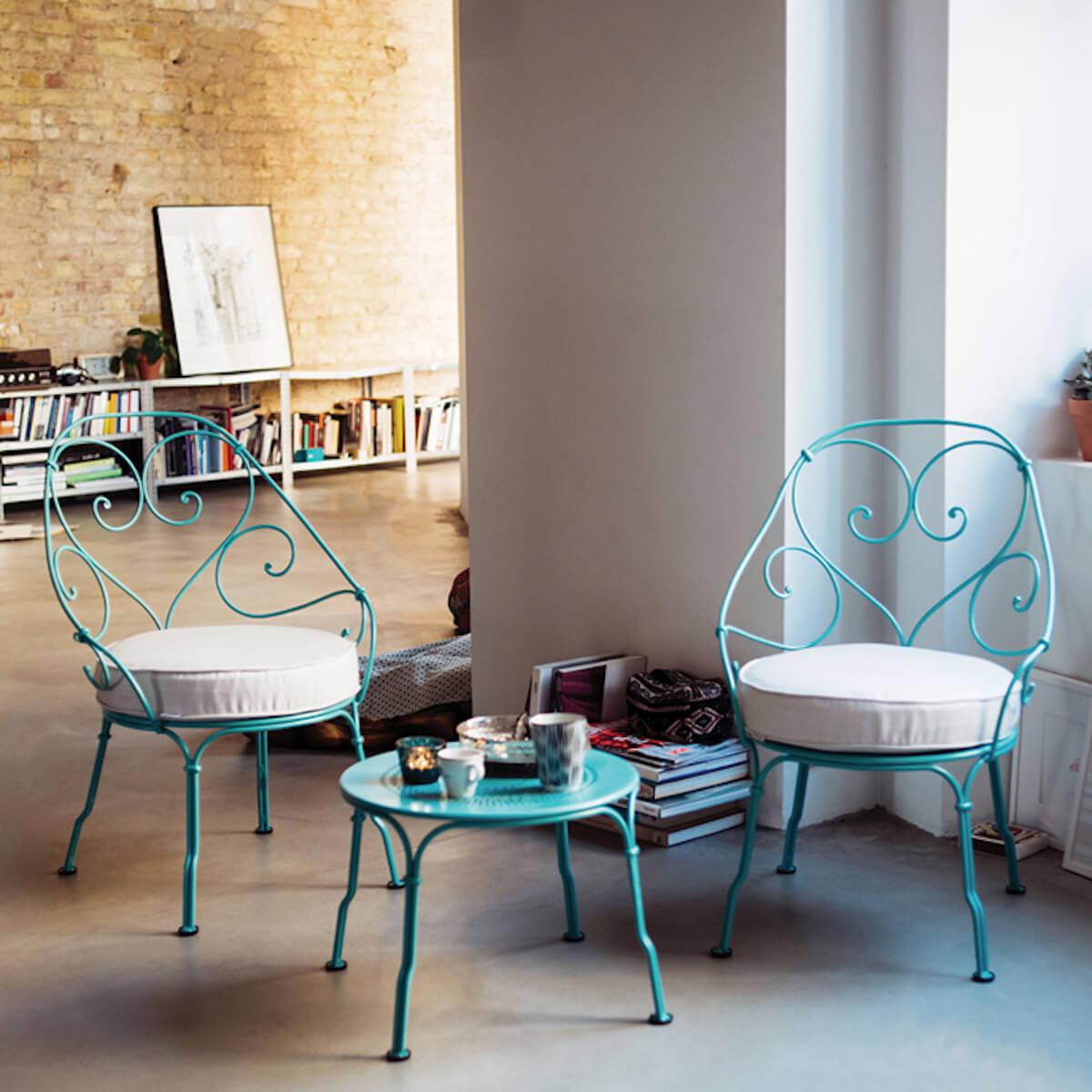 Fauteuil 1900 CABRIOLET Fermob miel-Blanc grisé