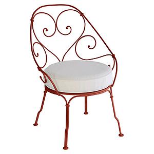 Fauteuil 1900 CABRIOLET Fermob ocre rouge-Blanc grisé