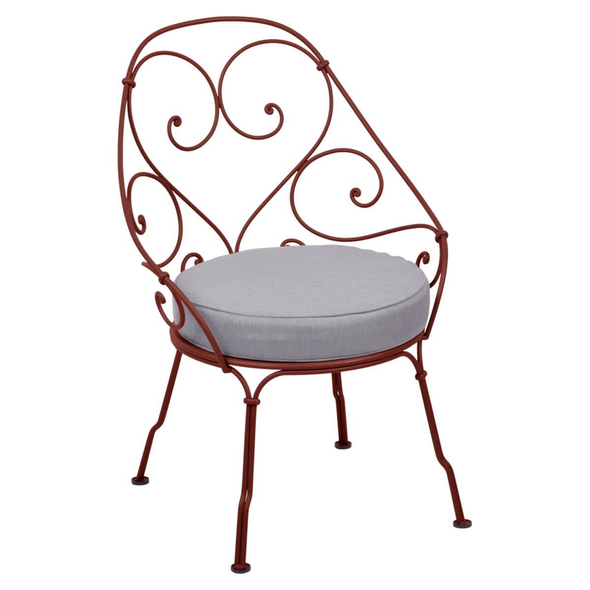 Fauteuil 1900 CABRIOLET Fermob ocre rouge-Gris flanelle
