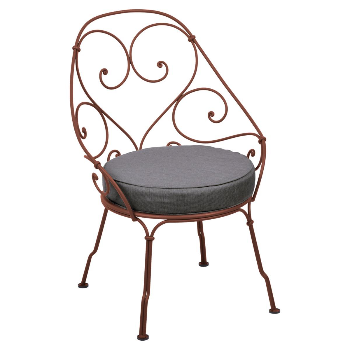 Fauteuil 1900 CABRIOLET Fermob ocre rouge-Gris graphite