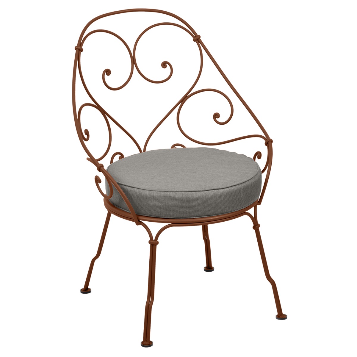 Fauteuil 1900 CABRIOLET Fermob ocre rouge-Taupe grisé