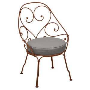 Fauteuil 1900 CABRIOLET Fermob ocre rouge-Taupe grisé
