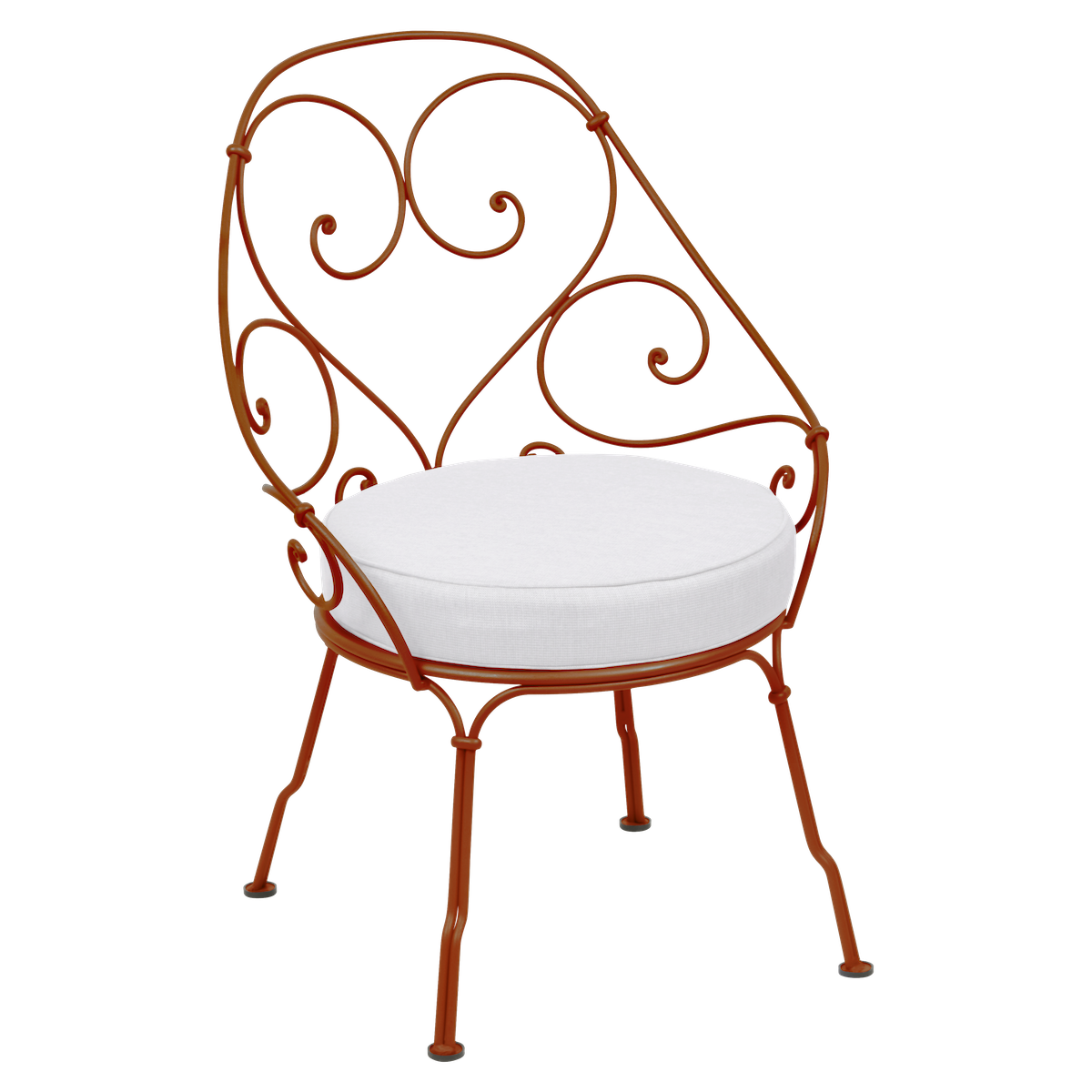 Fauteuil 1900 CABRIOLET Fermob orange confite-Blanc grisé