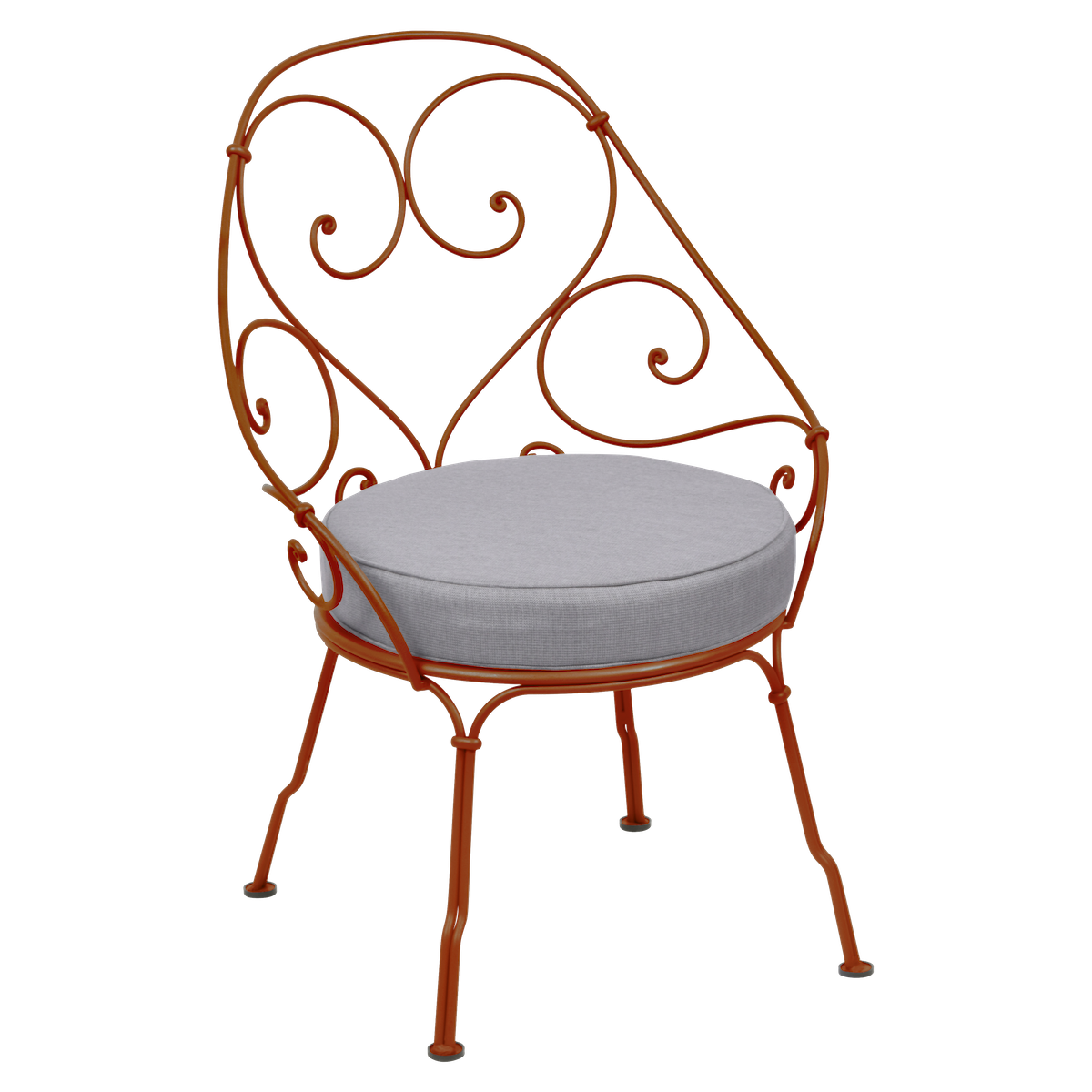 Fauteuil 1900 CABRIOLET Fermob orange confite-Gris flanelle