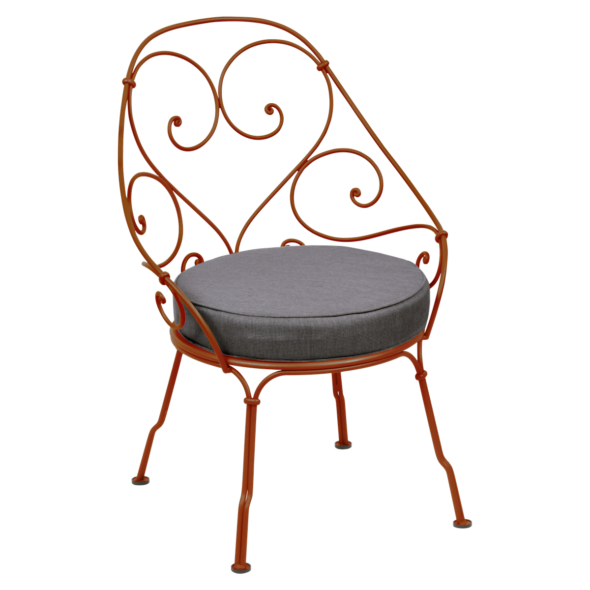 Fauteuil 1900 CABRIOLET Fermob orange confite-Gris graphite
