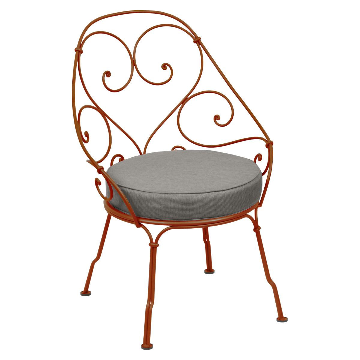 Fauteuil 1900 CABRIOLET Fermob orange confite-Taupe grisé