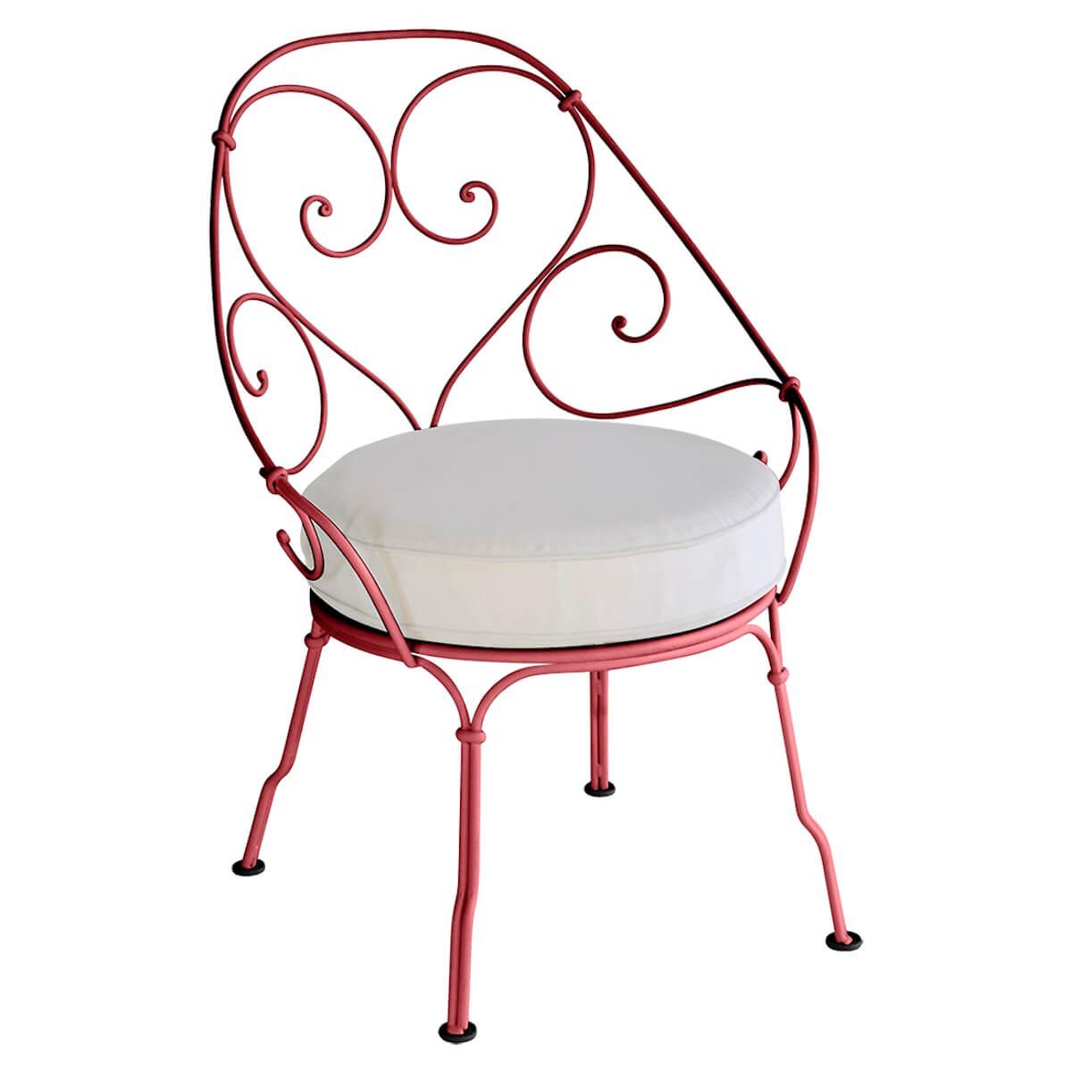 Fauteuil 1900 CABRIOLET Fermob piment-Blanc grisé