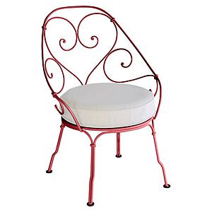 Fauteuil 1900 CABRIOLET Fermob piment-Blanc grisé