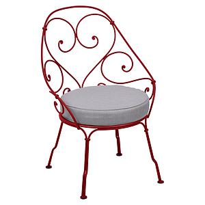 Fauteuil 1900 CABRIOLET Fermob piment-Gris flanelle