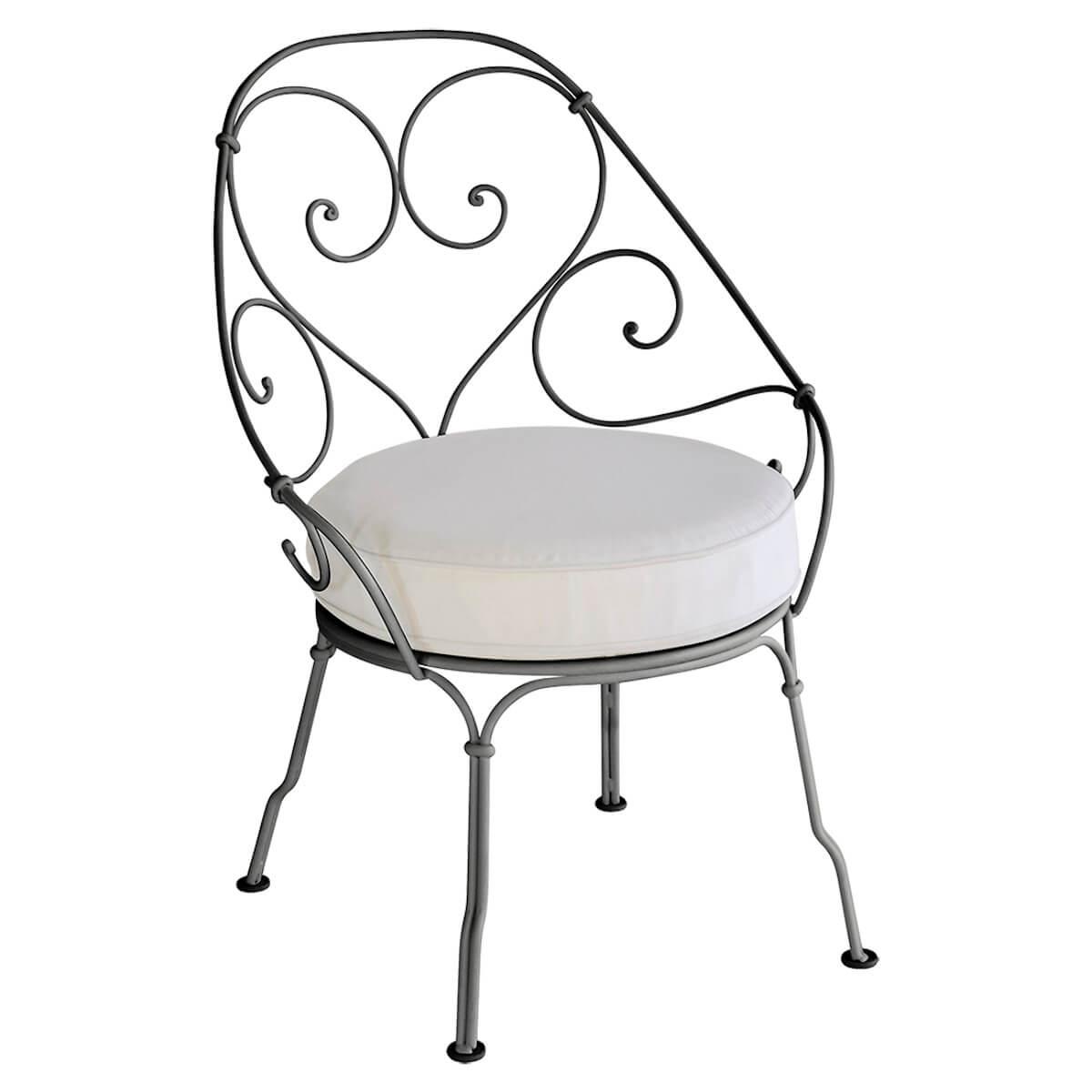 Fauteuil 1900 CABRIOLET Fermob réglisse-Blanc grisé