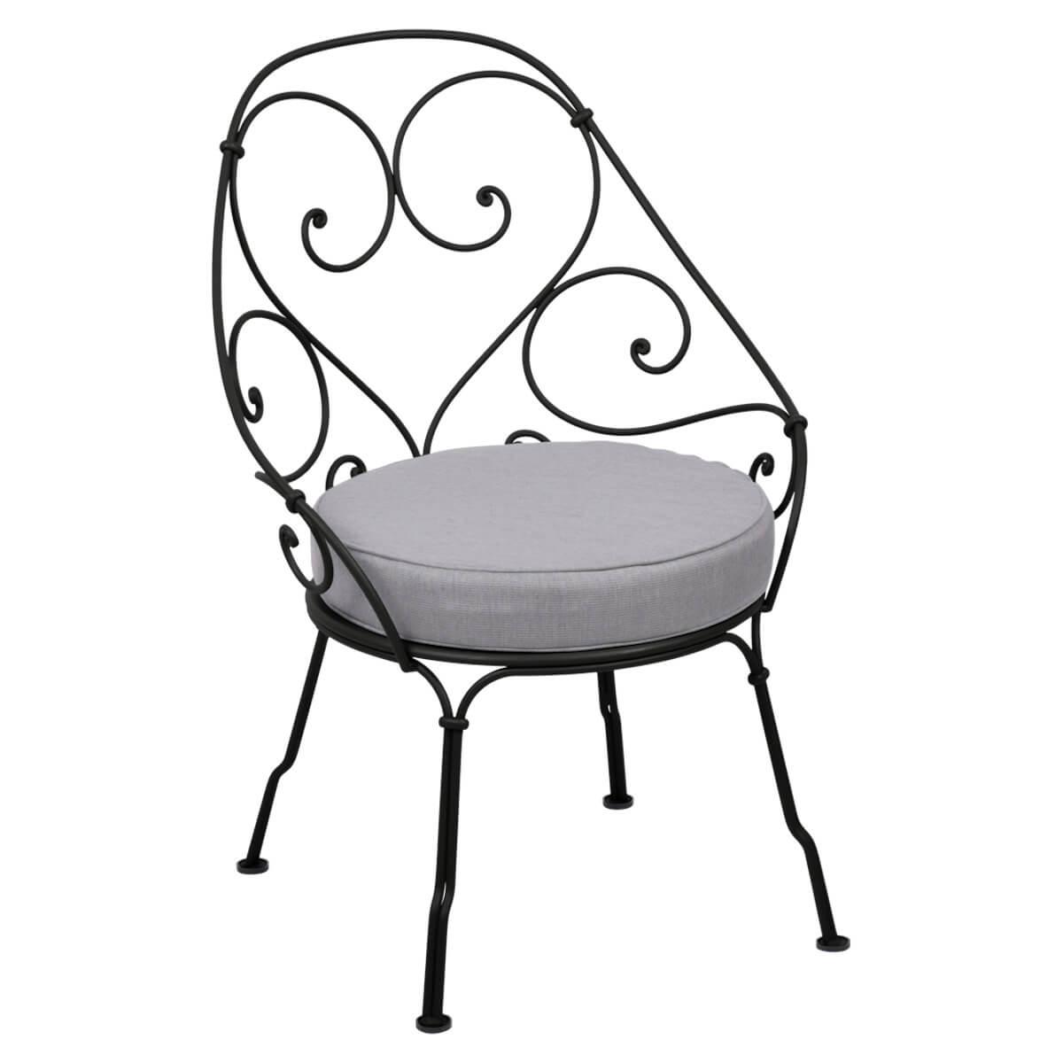 Fauteuil 1900 CABRIOLET Fermob réglisse-Gris flanelle