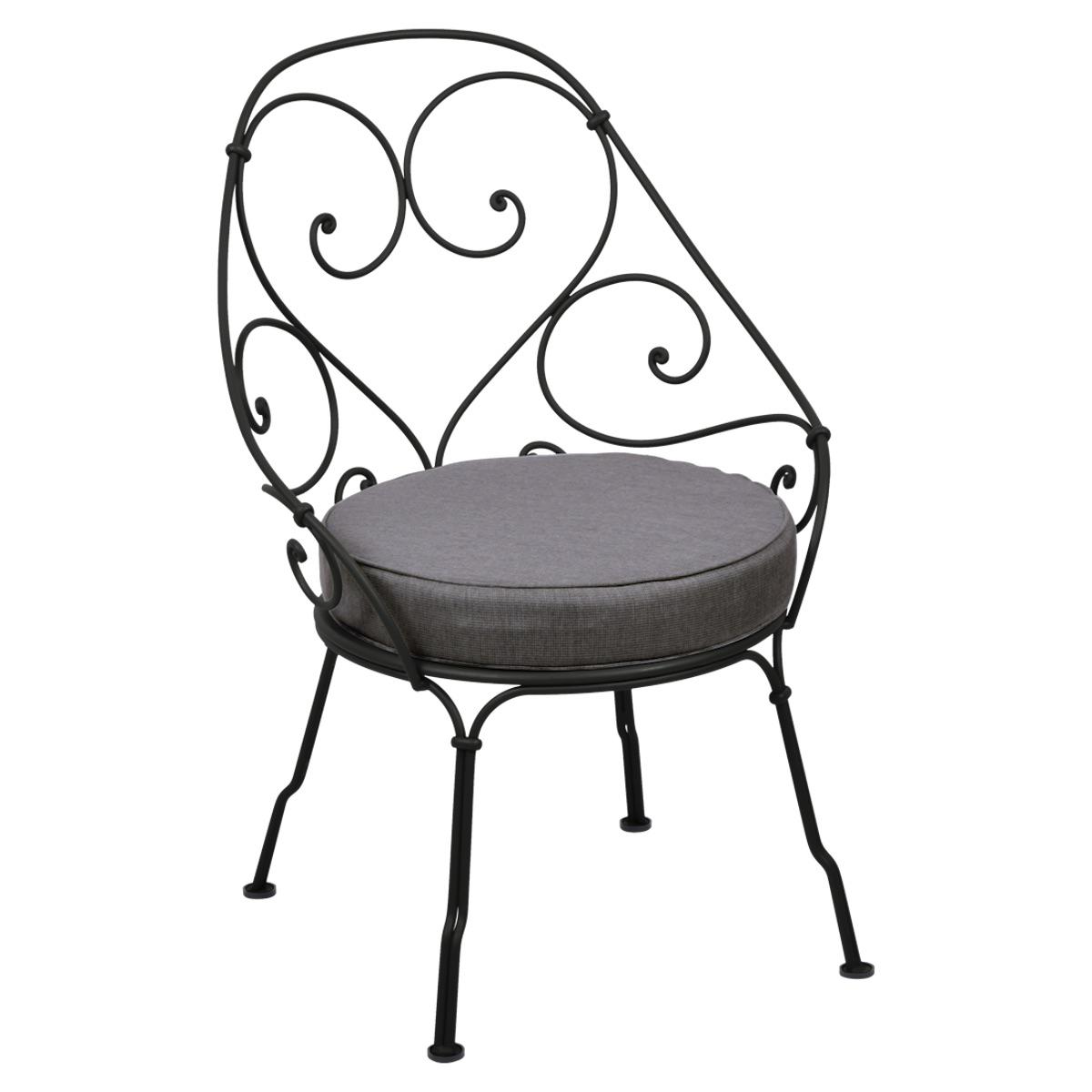 Fauteuil 1900 CABRIOLET Fermob réglisse-Gris graphite
