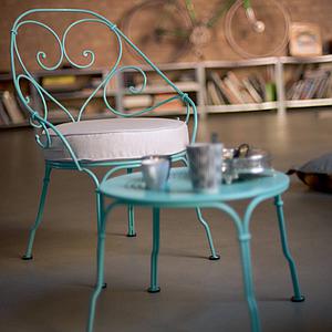 Fauteuil 1900 CABRIOLET Fermob rose praline-Blanc grisé