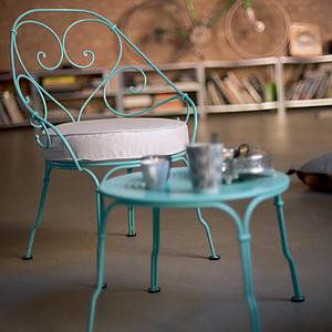 Fauteuil 1900 CABRIOLET Fermob rose praline-Gris flanelle