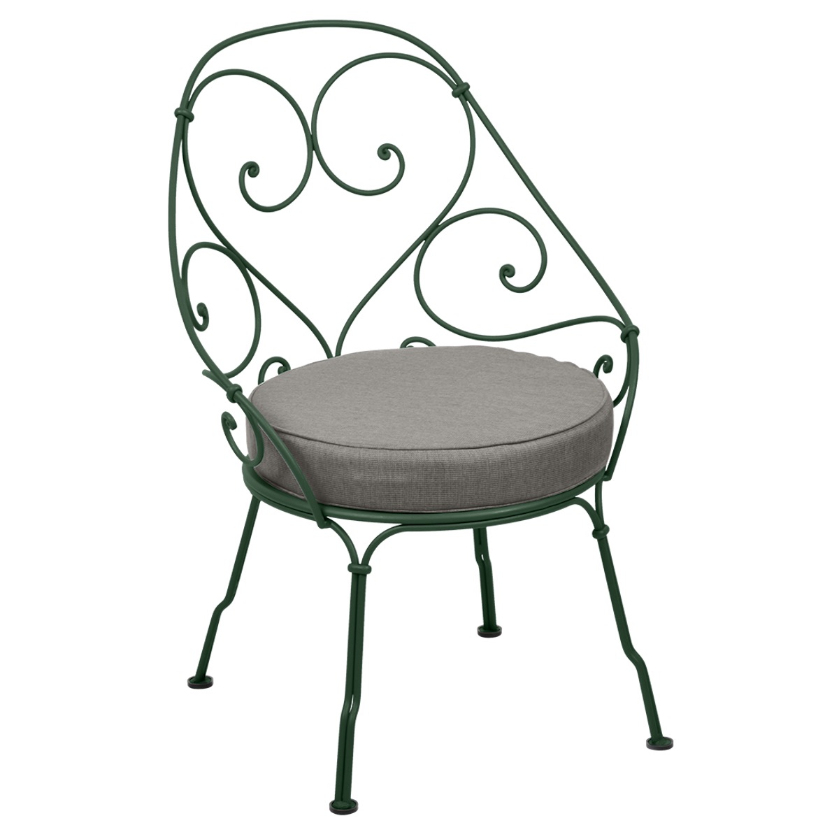 Fauteuil 1900 CABRIOLET Fermob vert cèdre-Taupe grisé