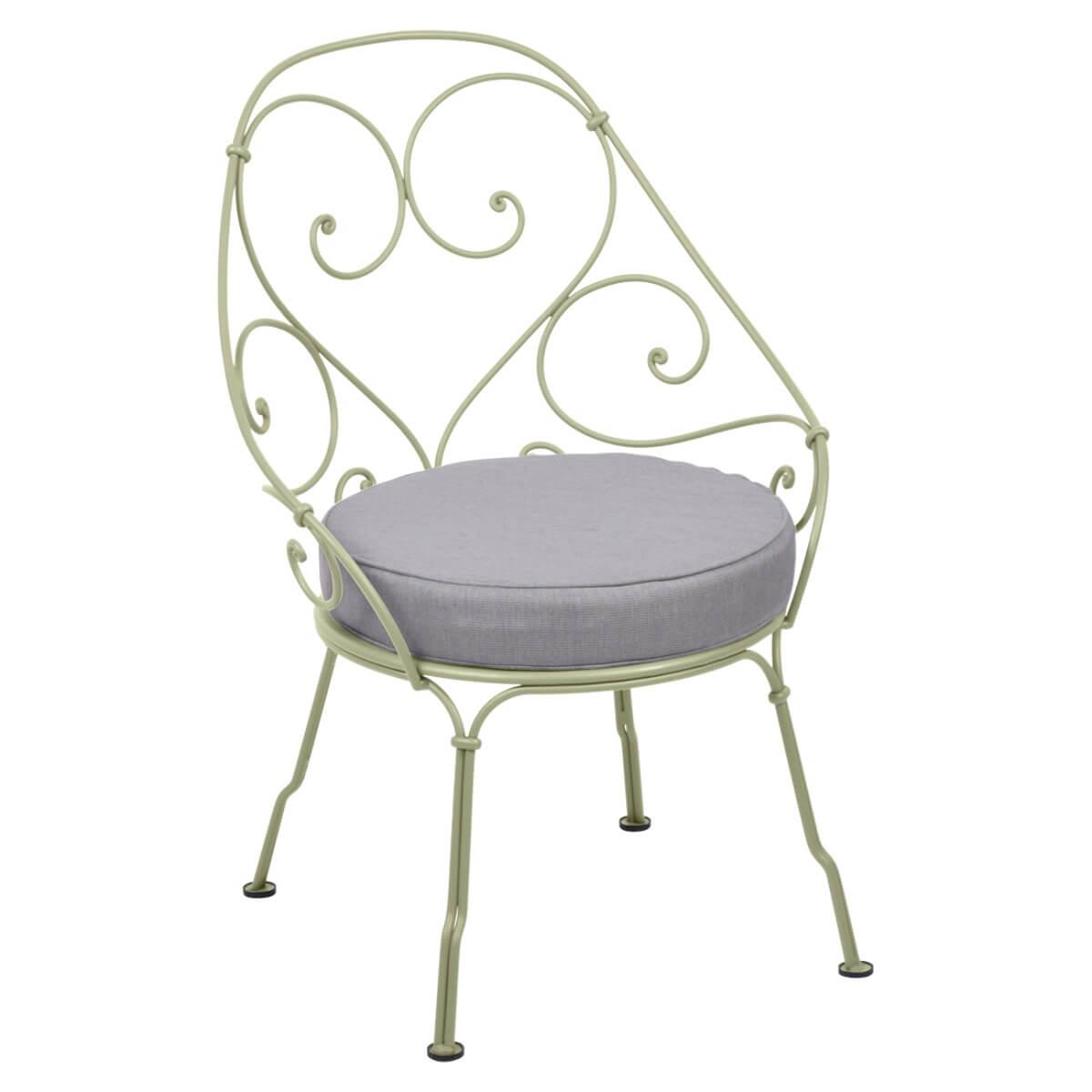 Fauteuil 1900 CABRIOLET Fermob Vert opaline-Gris flanelle