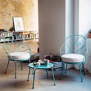 Fauteuil 1900 CABRIOLET Fermob Vert opaline-Gris graphite