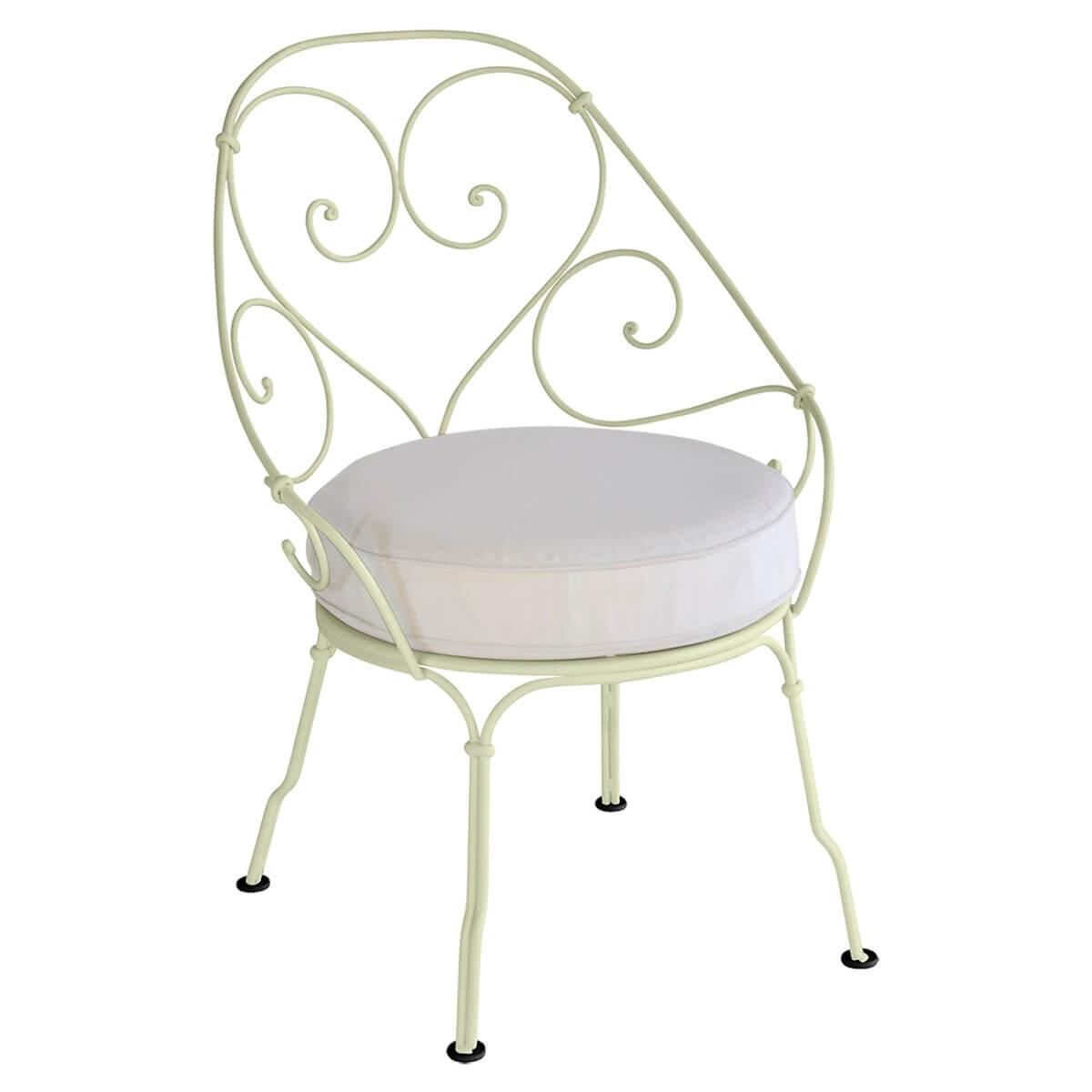 Fauteuil 1900 CABRIOLET Fermob Vert Tilleul-Blanc grisé
