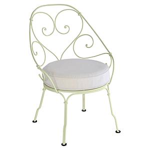 Fauteuil 1900 CABRIOLET Fermob Vert Tilleul-Blanc grisé
