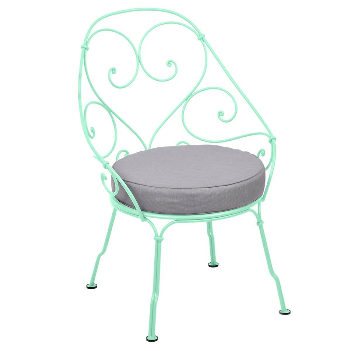 Fauteuil 1900 CABRIOLET Fermob Vert Tilleul-Gris flanelle