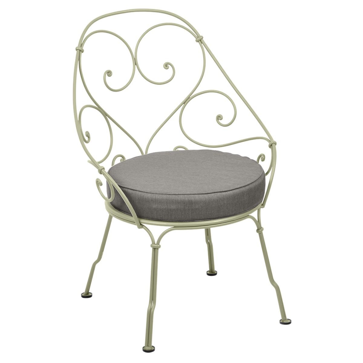 Fauteuil 1900 CABRIOLET Fermob vert tilleul-Taupe grisé