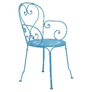 Fauteuil 1900 Fermob bleu maya