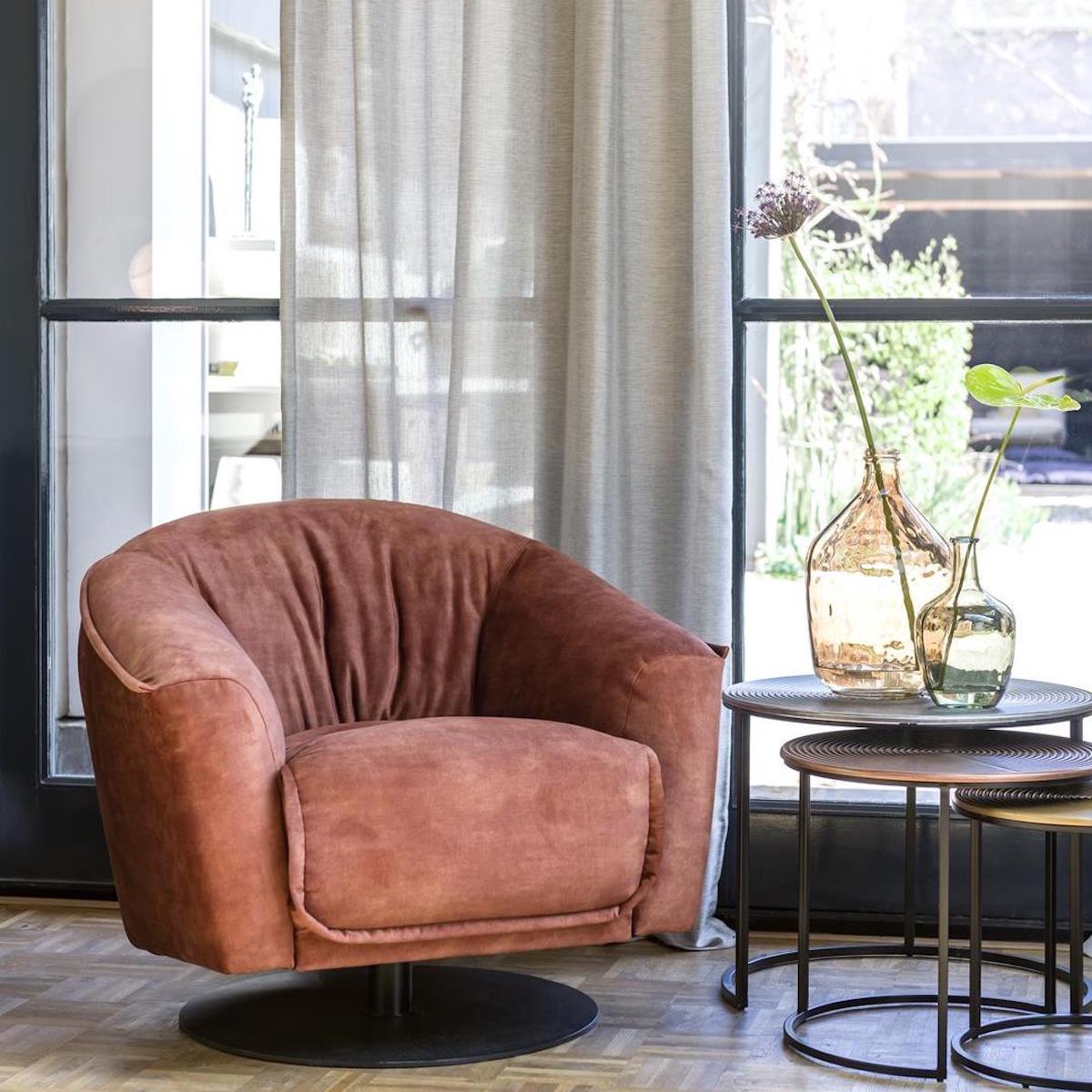 Fauteuil avec pied pivotant CLOUD Henders & Hazel Gp.01 KARESE Cuivre