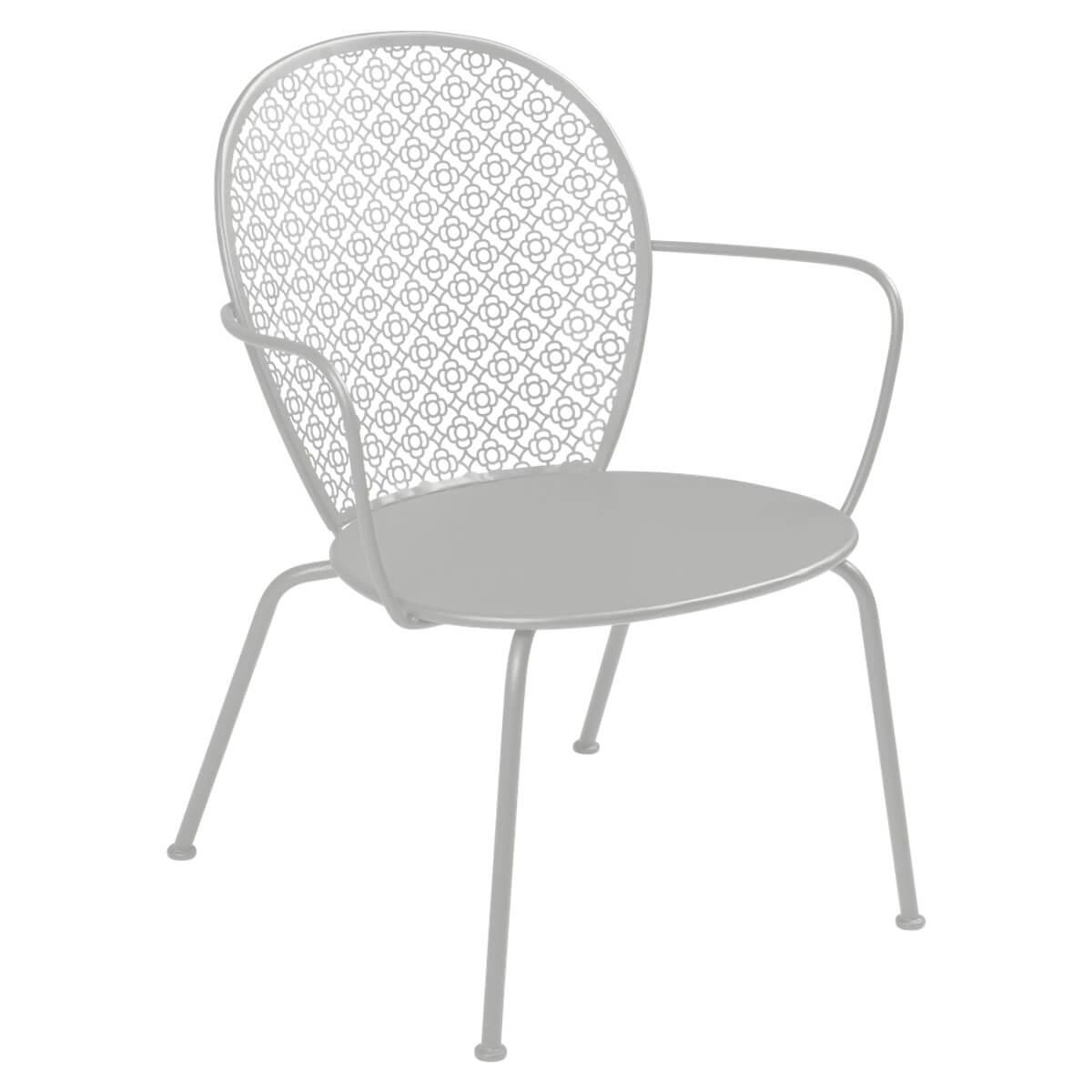 Fauteuil bas LORETTE Fermob gris métal