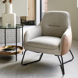 Fauteuil bas OVIEDO Xooon GP.02 combi PALA cognac/ LADY gris clair