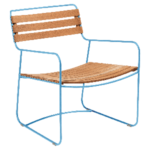 Fauteuil bas SURPRISING TECK Fermob bleu maya