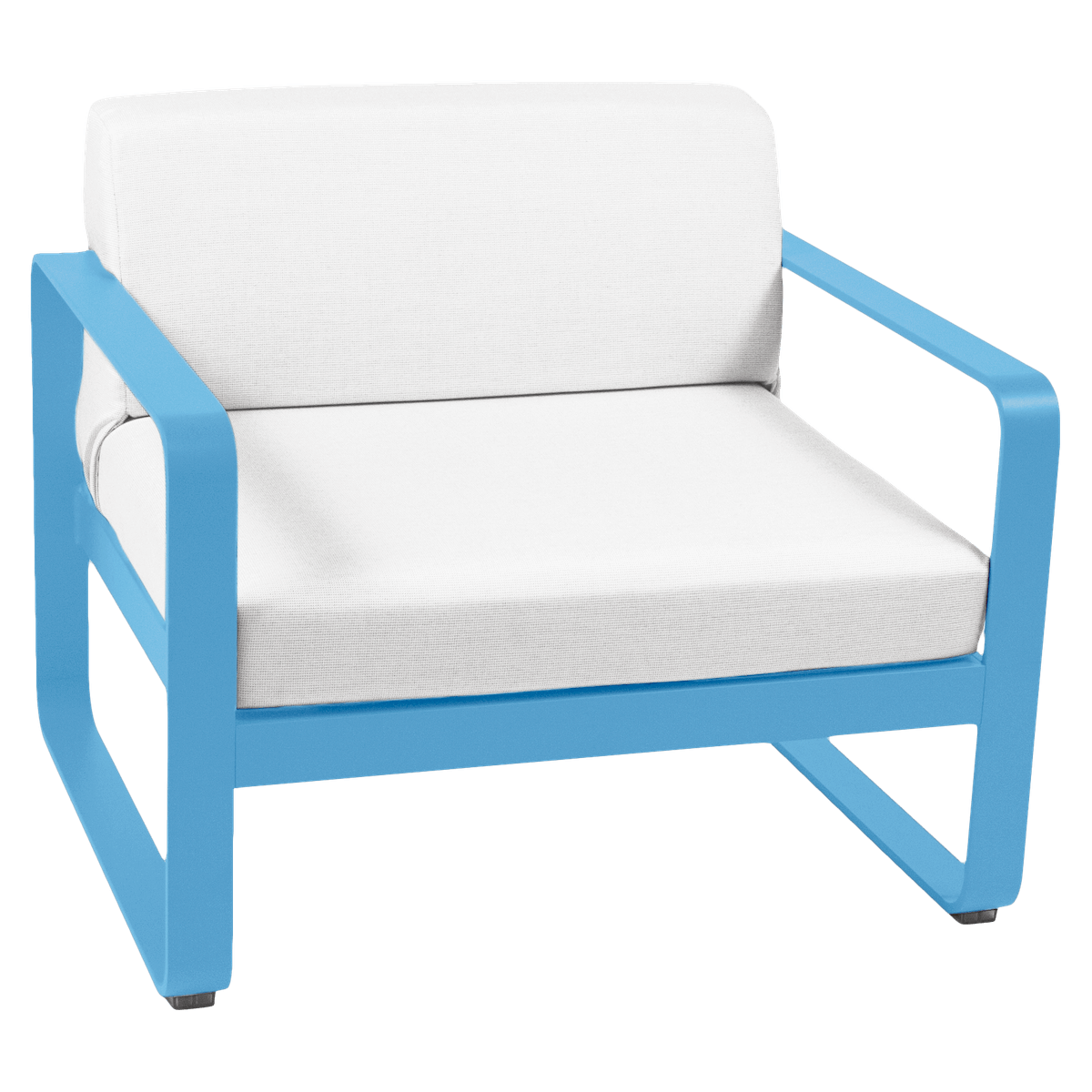 Fauteuil BELLEVIE Fermob bleu maya-blanc grisé