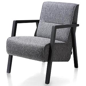 Fauteuil BUENO Xooon CLEO ANTHRACITE  / Pieds en bois noir